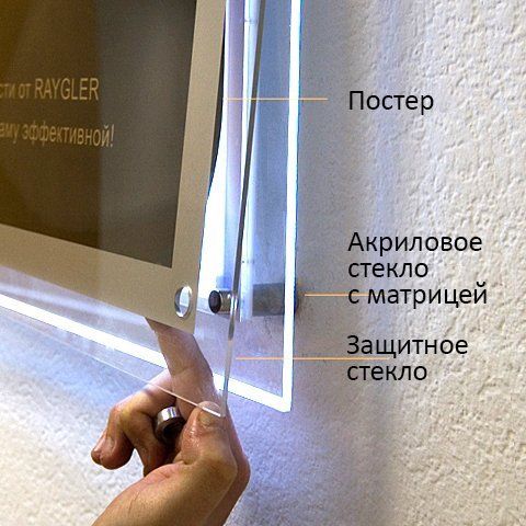 Настенная рекламная световая панель кристалайт БИЗНЕС